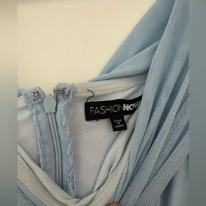 Fashion Nova Light Blue Mesh Dress